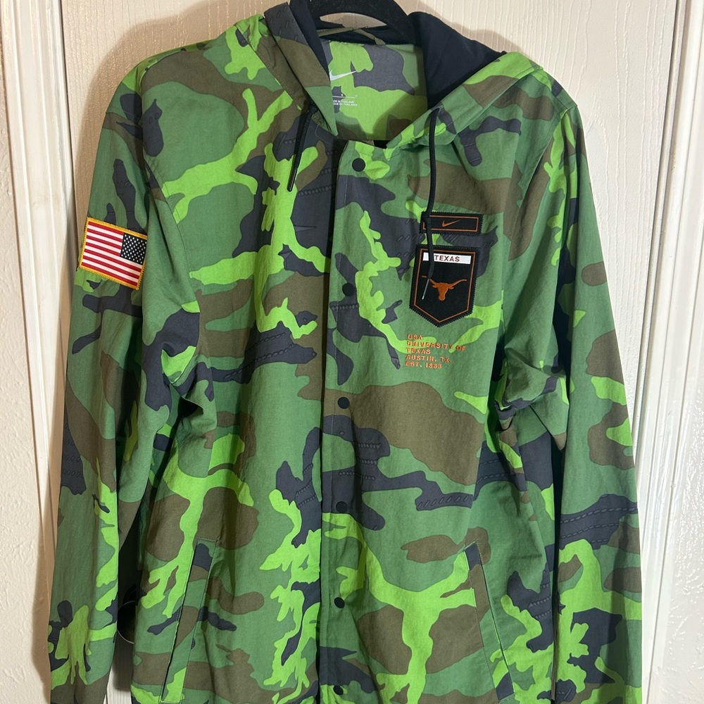 Nike Green Camo Jacket with Texas Patch